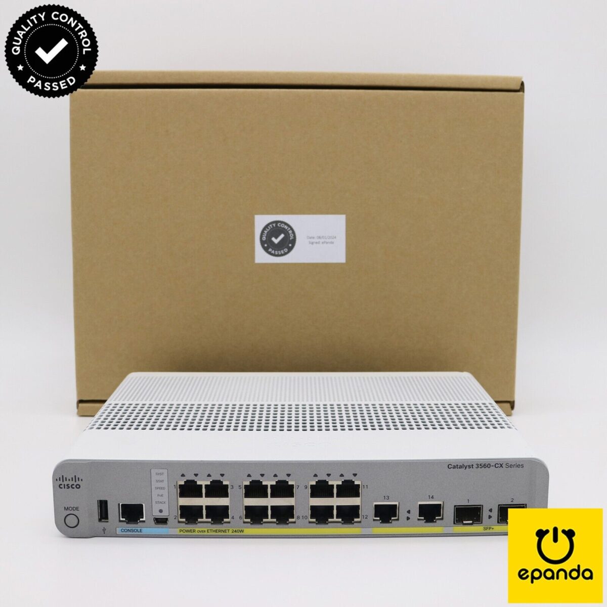 cisco ws-c3560cx-12pd-s layer 3 switch 12-poe+ 240w uplink 2xgige & 2x10g sfp+ - image 1