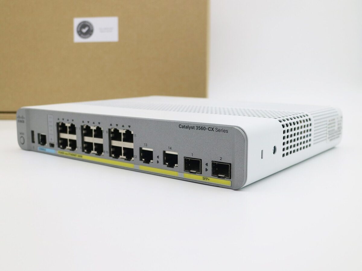 cisco ws-c3560cx-12pd-s layer 3 switch 12-poe+ 240w uplink 2xgige & 2x10g sfp+ - image 3